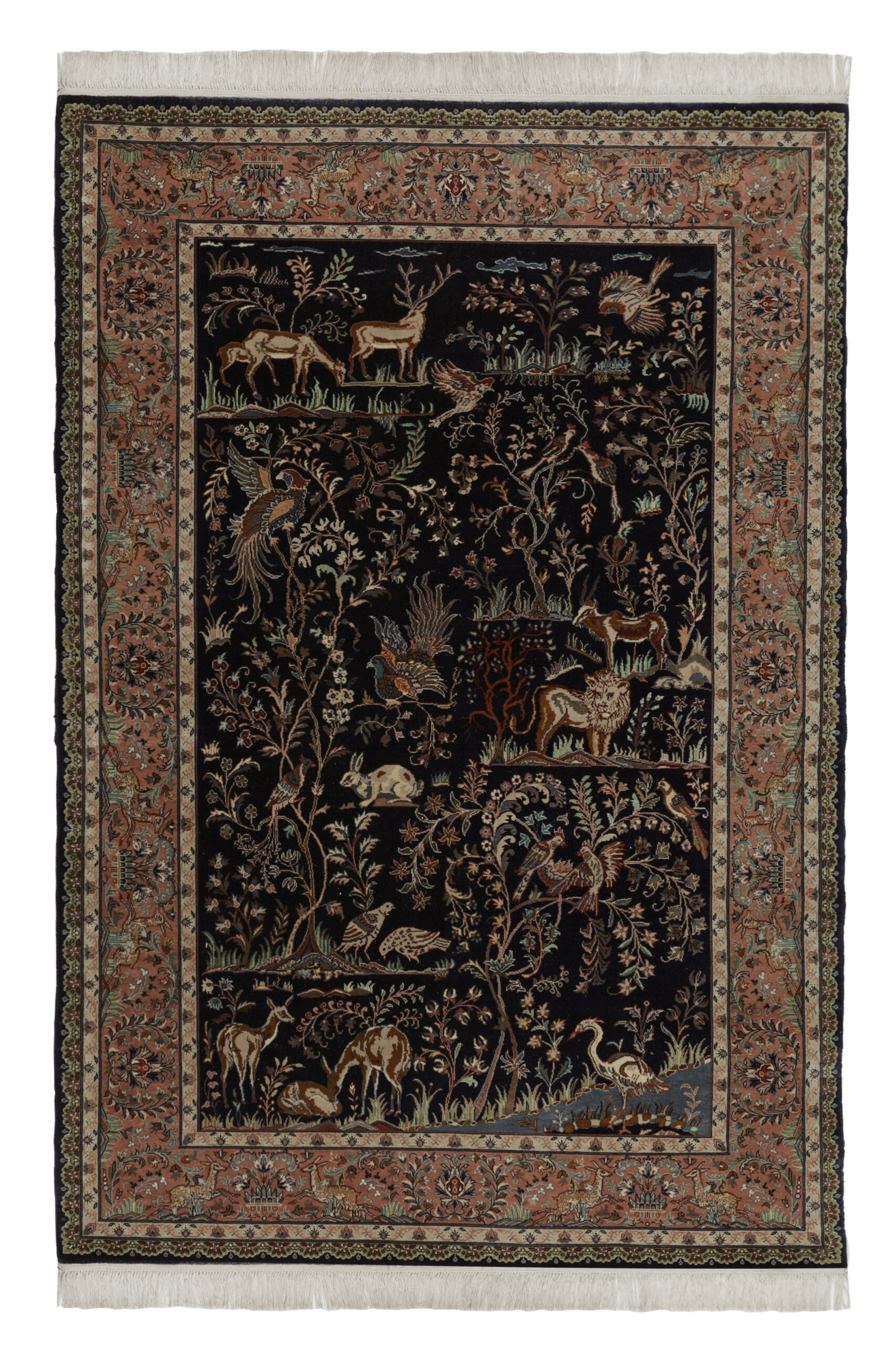 TABRIZ-HUNTING - PAKISTAN EXCLUSIVE HANDKNOTTED CARPET 125 x 183 cm
