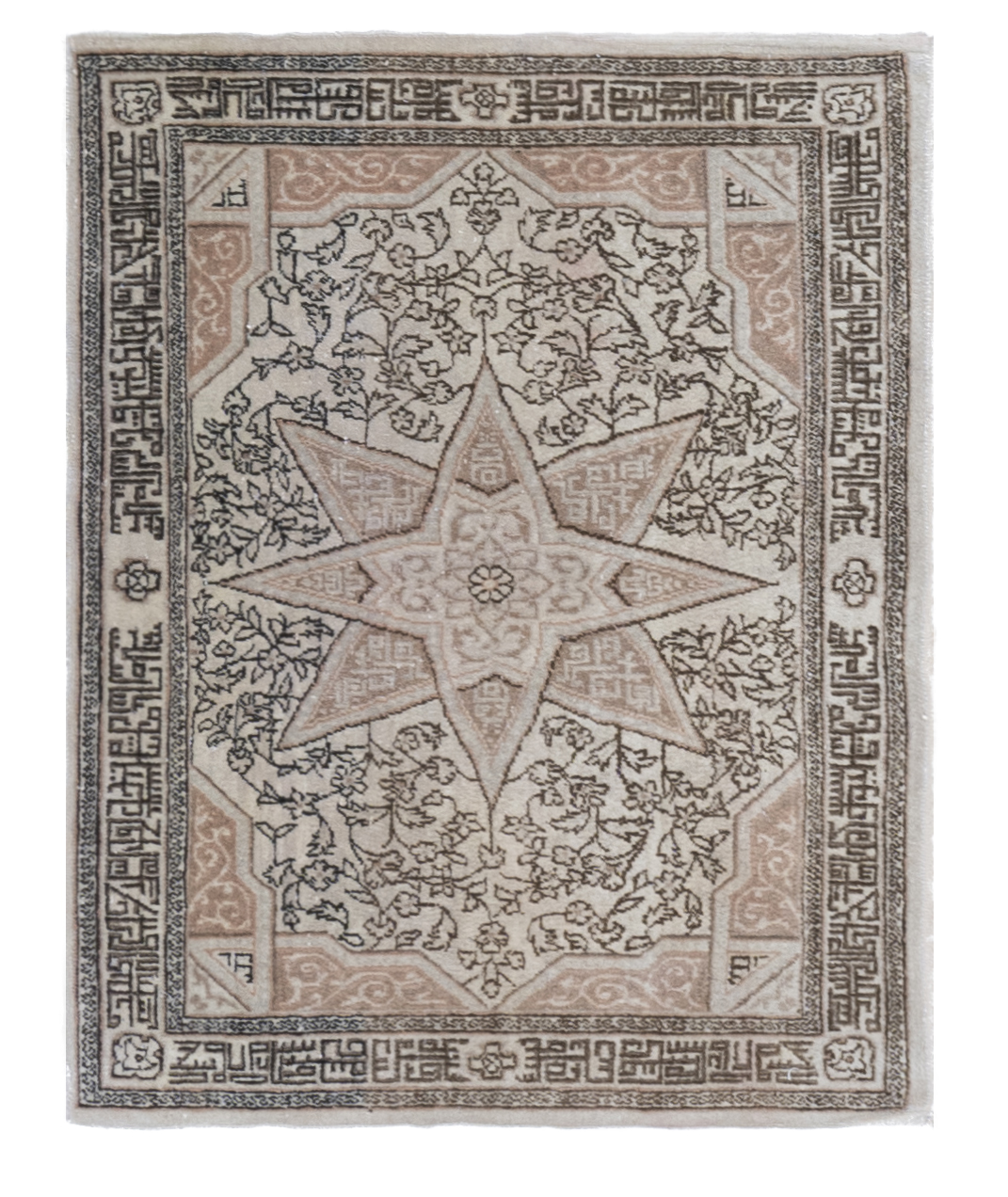JOSHAGHAN - SEMI ANTIQUE - ORIENTAL HANDKNOTTED CARPET 73 x 90 cm