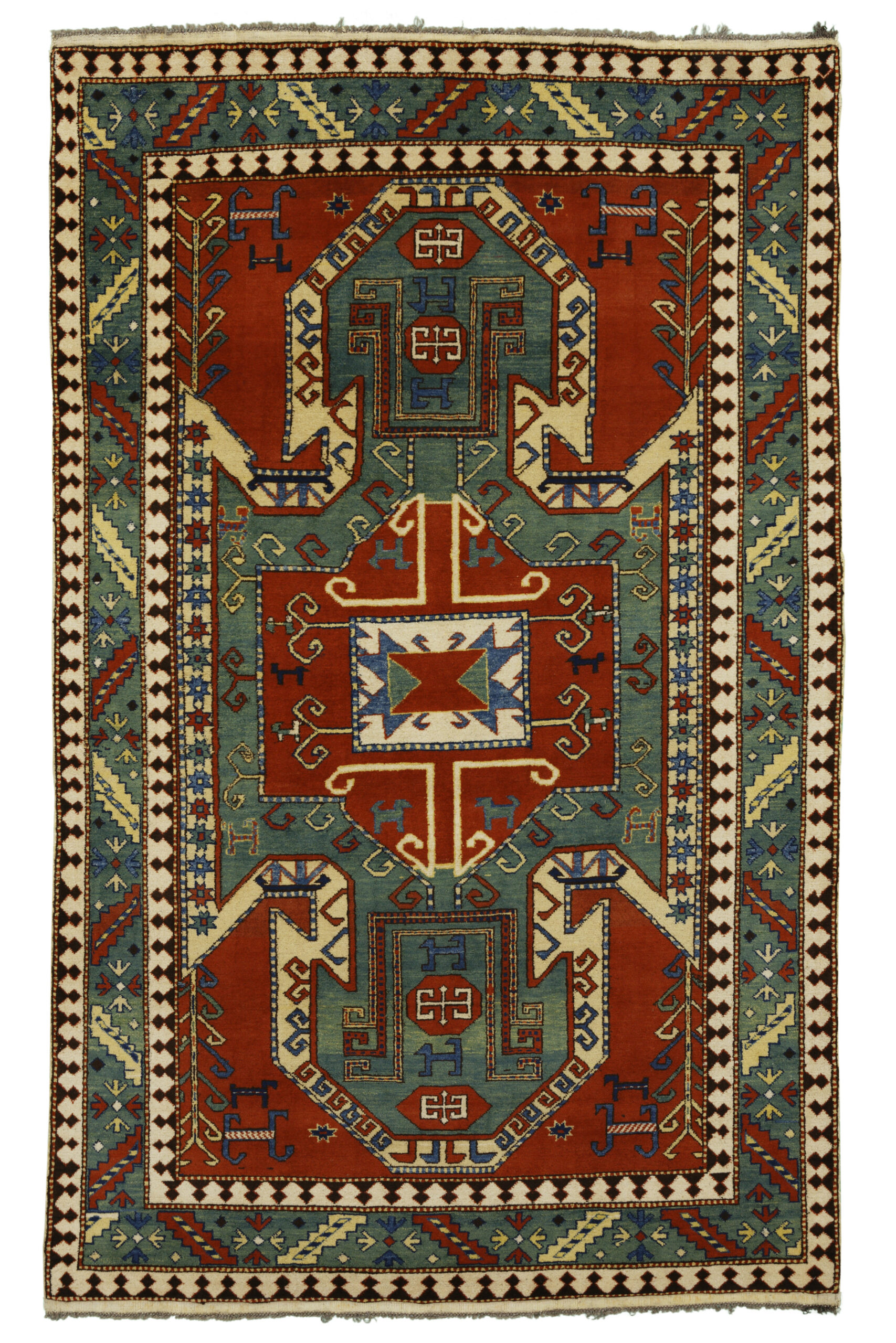 KAZAK - AFGHAN TRADITIONAL HANDKNOTTED CARPET 154 x 245 cm