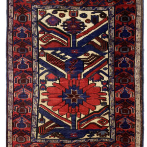 BARJASTA - AFGHAN TRADITIONAL HANDKNOTTED CARPET 95 x 130 cm