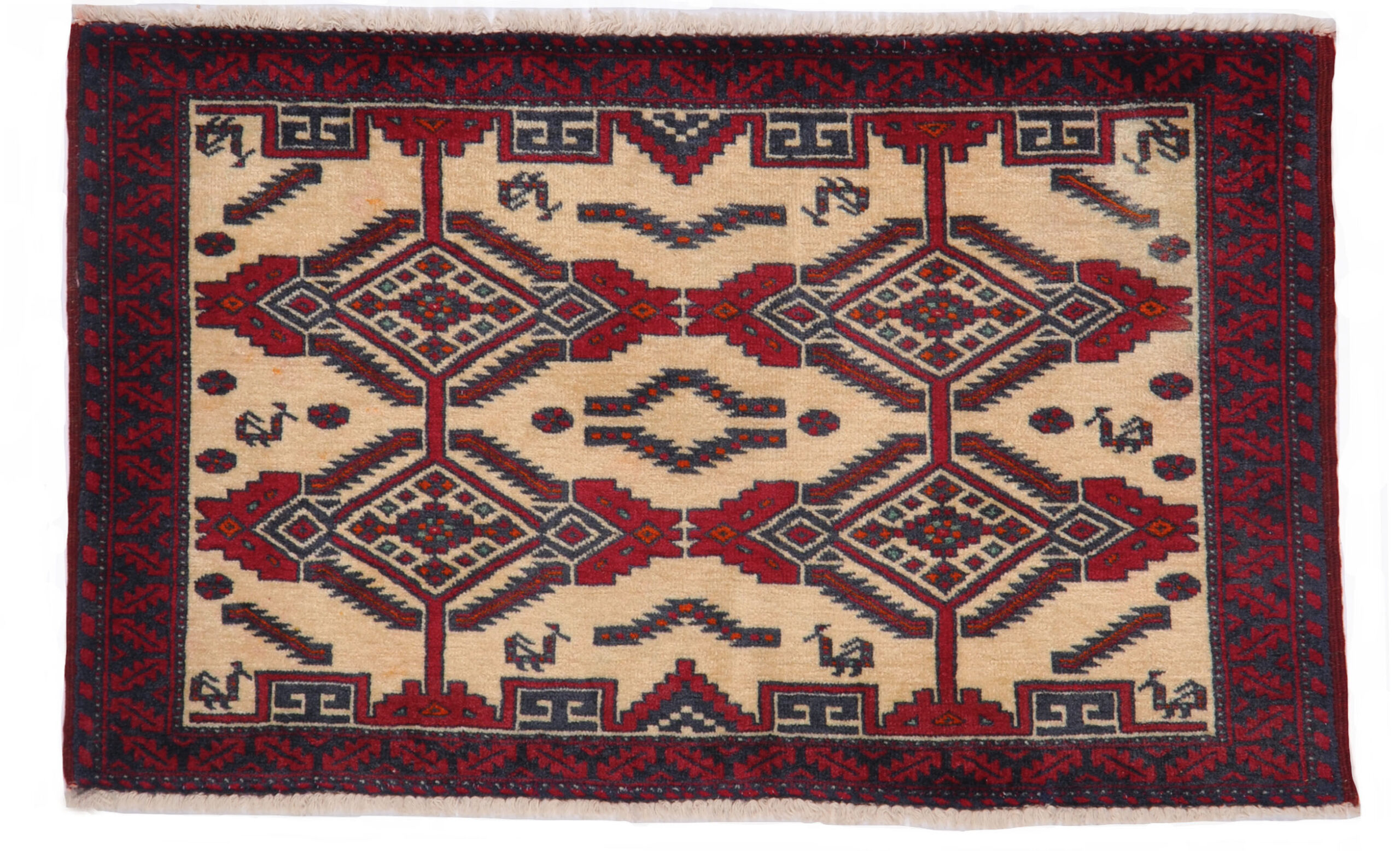 BELUCH - PERSIAN NOMADIC / TRIBAL HANDKNOTTED CARPET 54 x 90 cm
