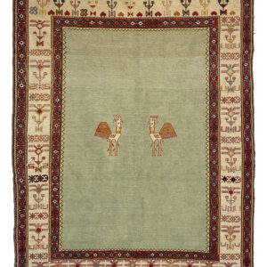 SOUMAK SILK 100% - HANDWOVEN KELIM 107 x 146 cm