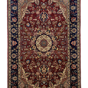 GHOM - 100% SILK / VERY FINE QUALITY HANDKNOTTED CARPET 92 x 156 cm