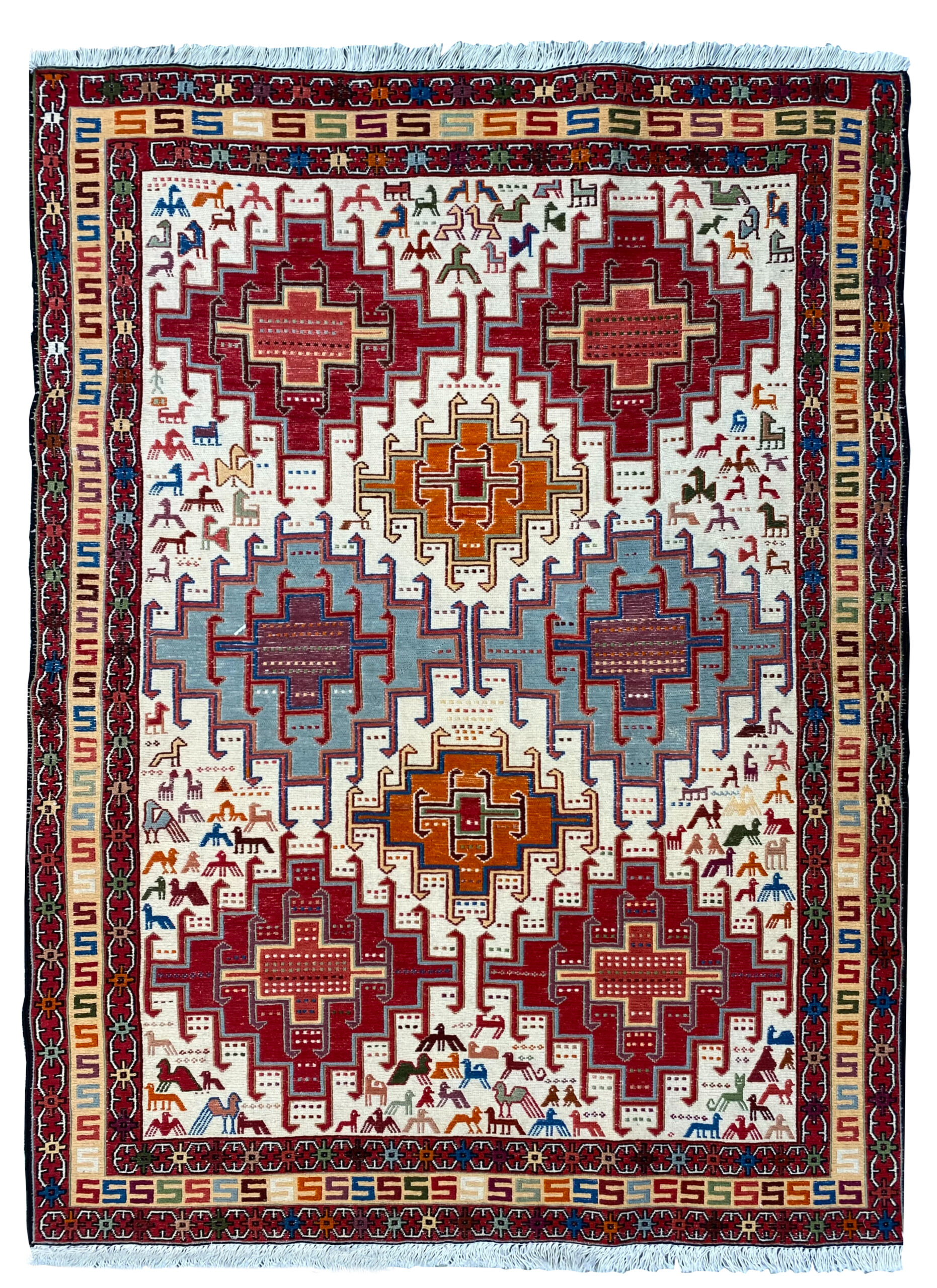 SOUMAK - HANDWOVEN KELIM 105 x 140 cm