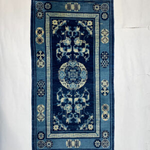 CHINA - TRADITIONAL / ANTIQUE FINISH HANDKNOTTED CARPET 63 x 108 cm