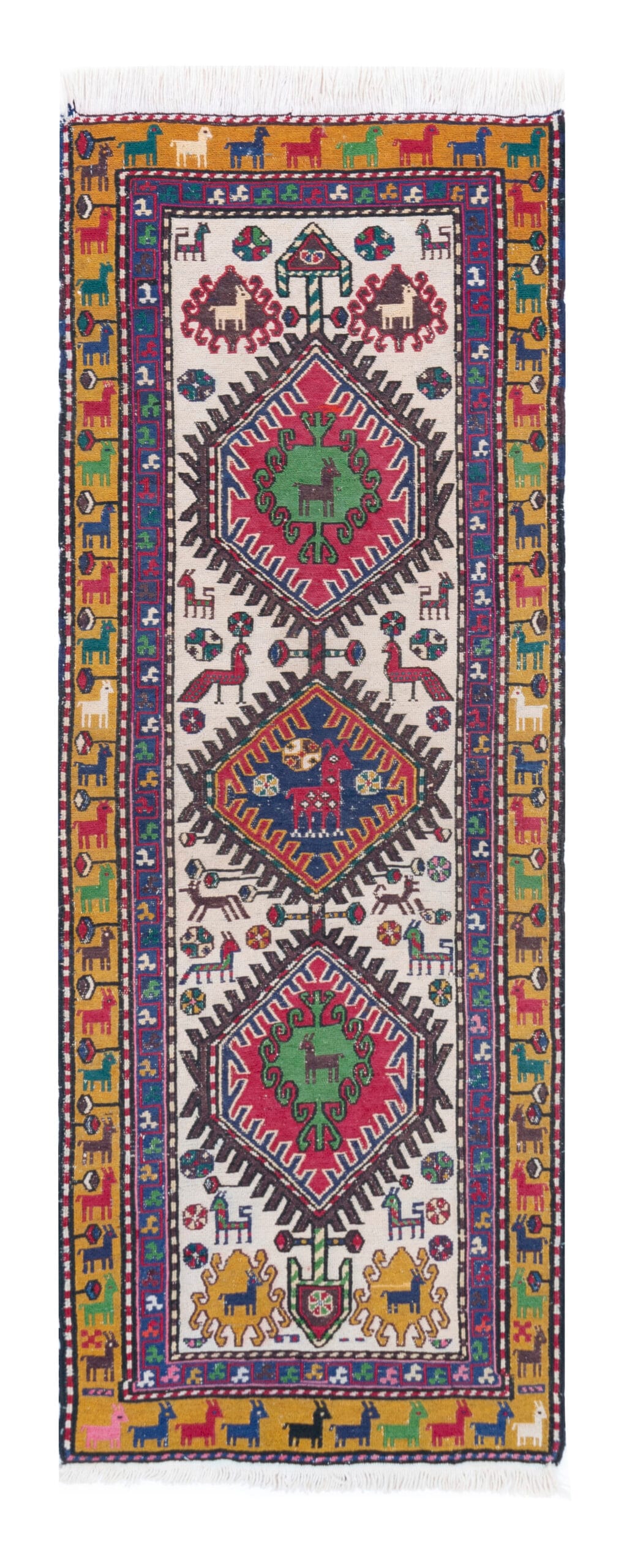 SOUMAK - ORIENTAL HANDKNOTTED CARPET 69 x 182 cm