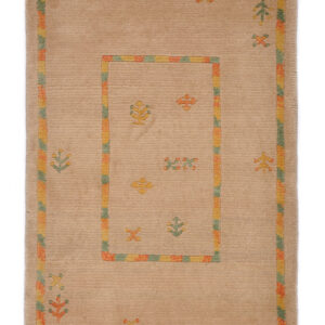 TIBET,CHINA - TRADITIONAL / ANTIQUE FINISH HANDKNOTTED CARPET 63 x 92 cm