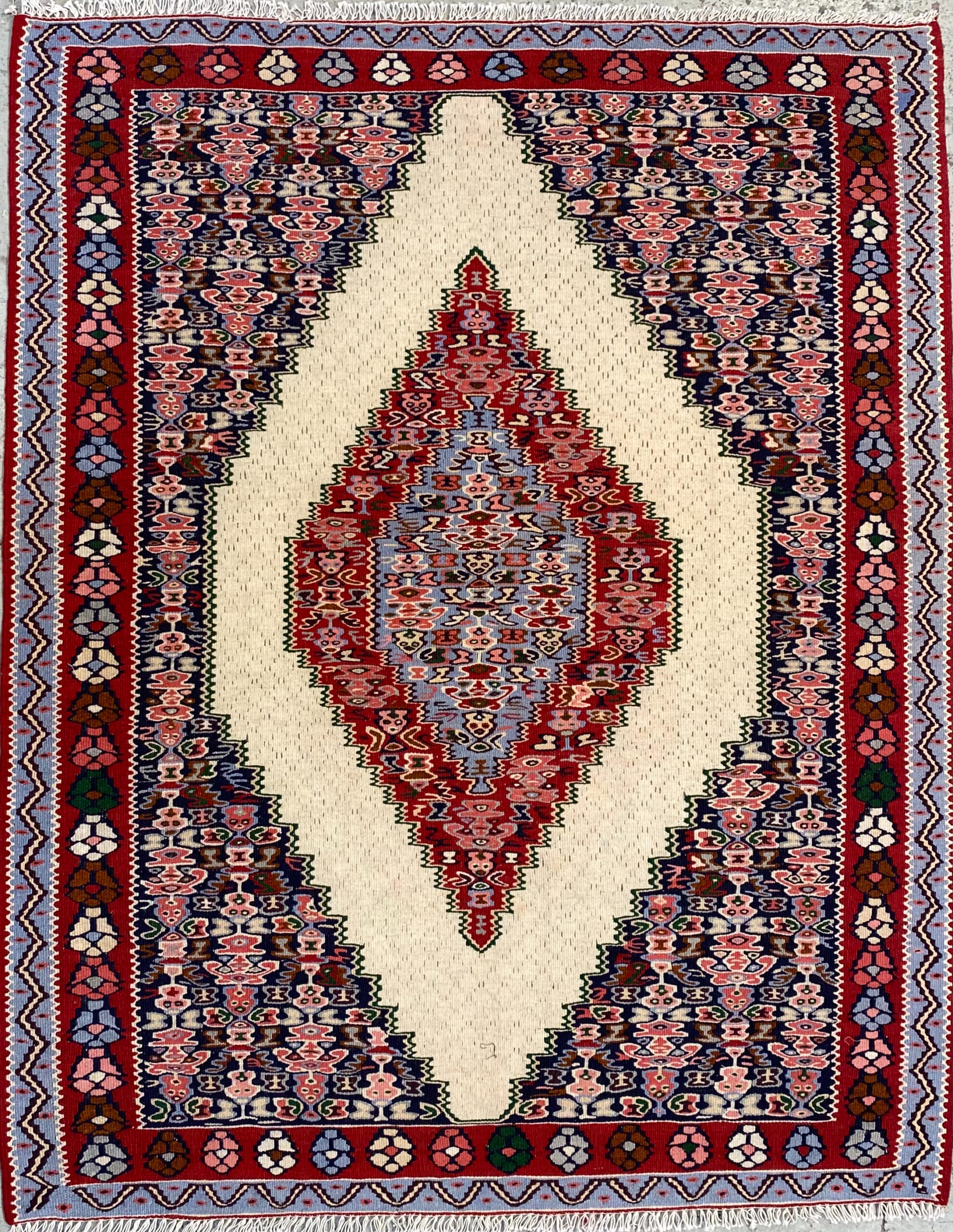 KELIM-SENNEH - OLD HANDWOVEN KELIM 125 x 156 cm