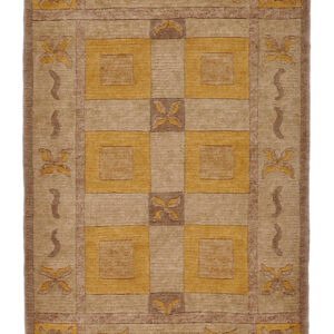 TIBET,CHINA - TRADITIONAL / ANTIQUE FINISH HANDKNOTTED CARPET 62 x 93 cm