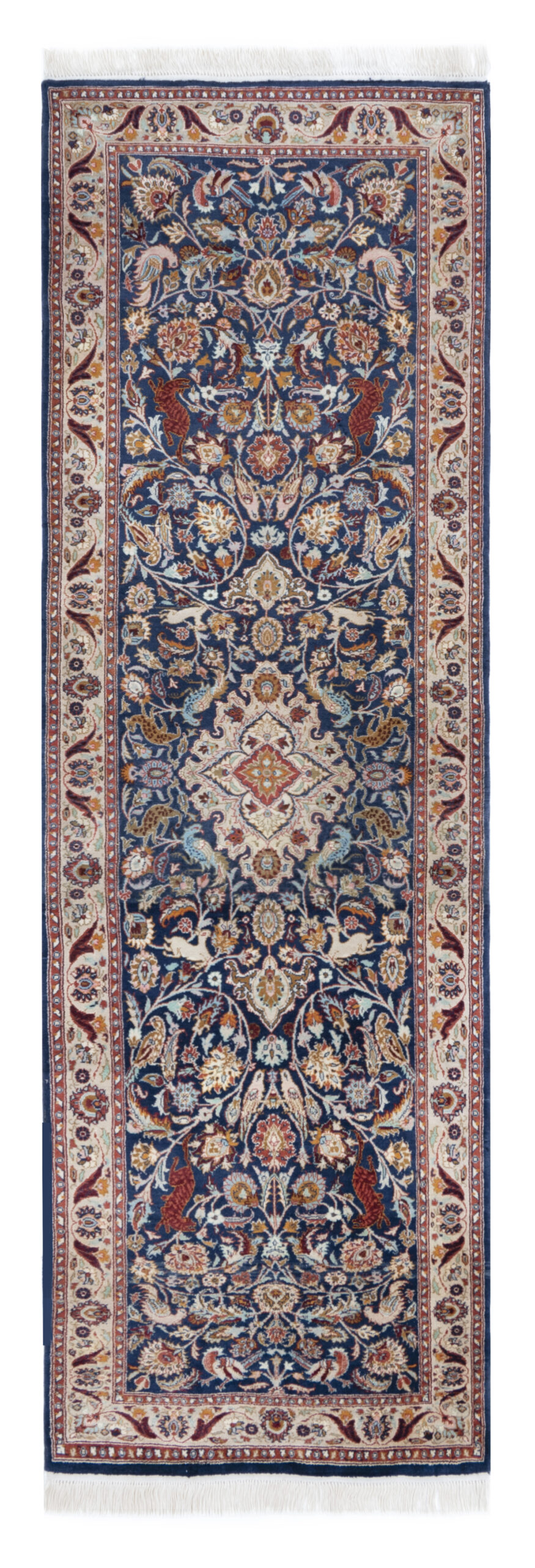 HUNTING - ORIENTAL HANDKNOTTED CARPET 82 x 250 cm